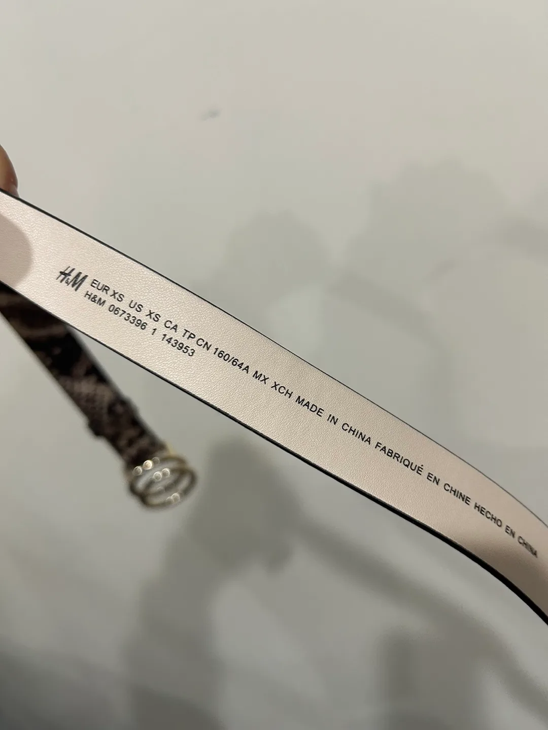 Snakeskin textured belt size XS image indicator(3)