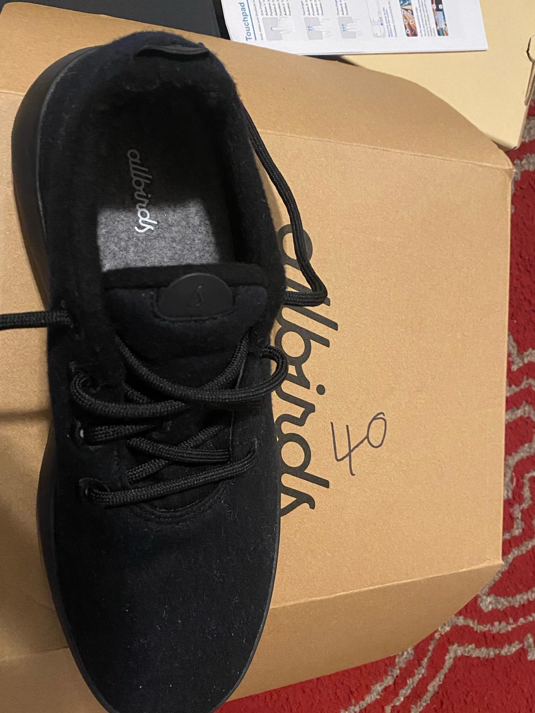 Allbirds Wool Runners - Black - Size 40