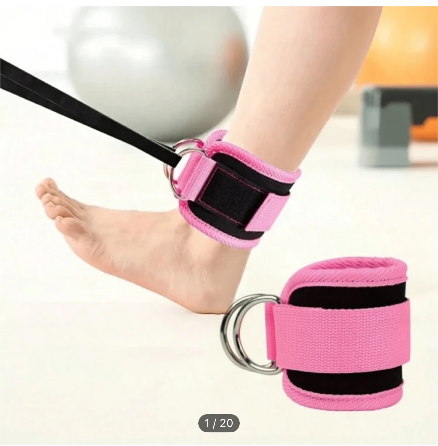 Pink Ankle Weights Straps for Fitness Exercise - photo 2
