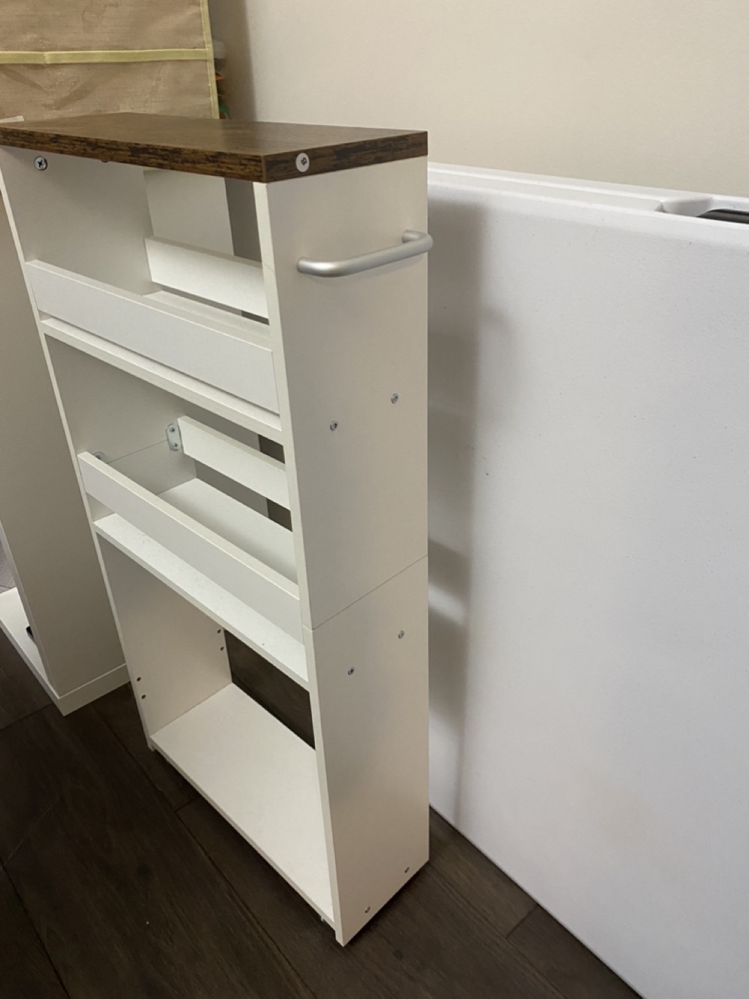 White Rolling Storage Cart with Shelves - photo 2
