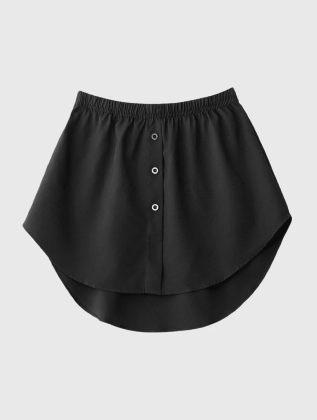 Black High-Low Button Extender Skirt
