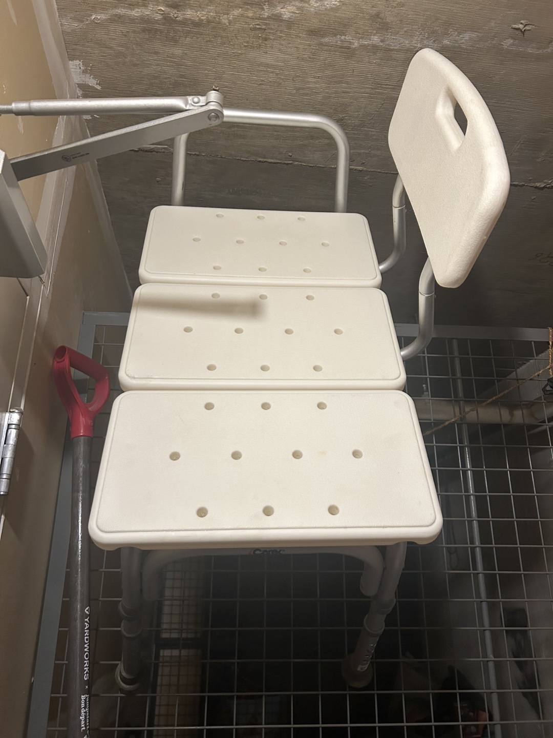 Three-seat shower chair with backrest