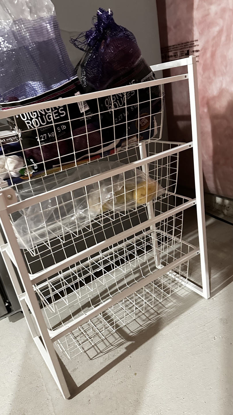 White Metal 4-Tier Rolling Cart Organizer