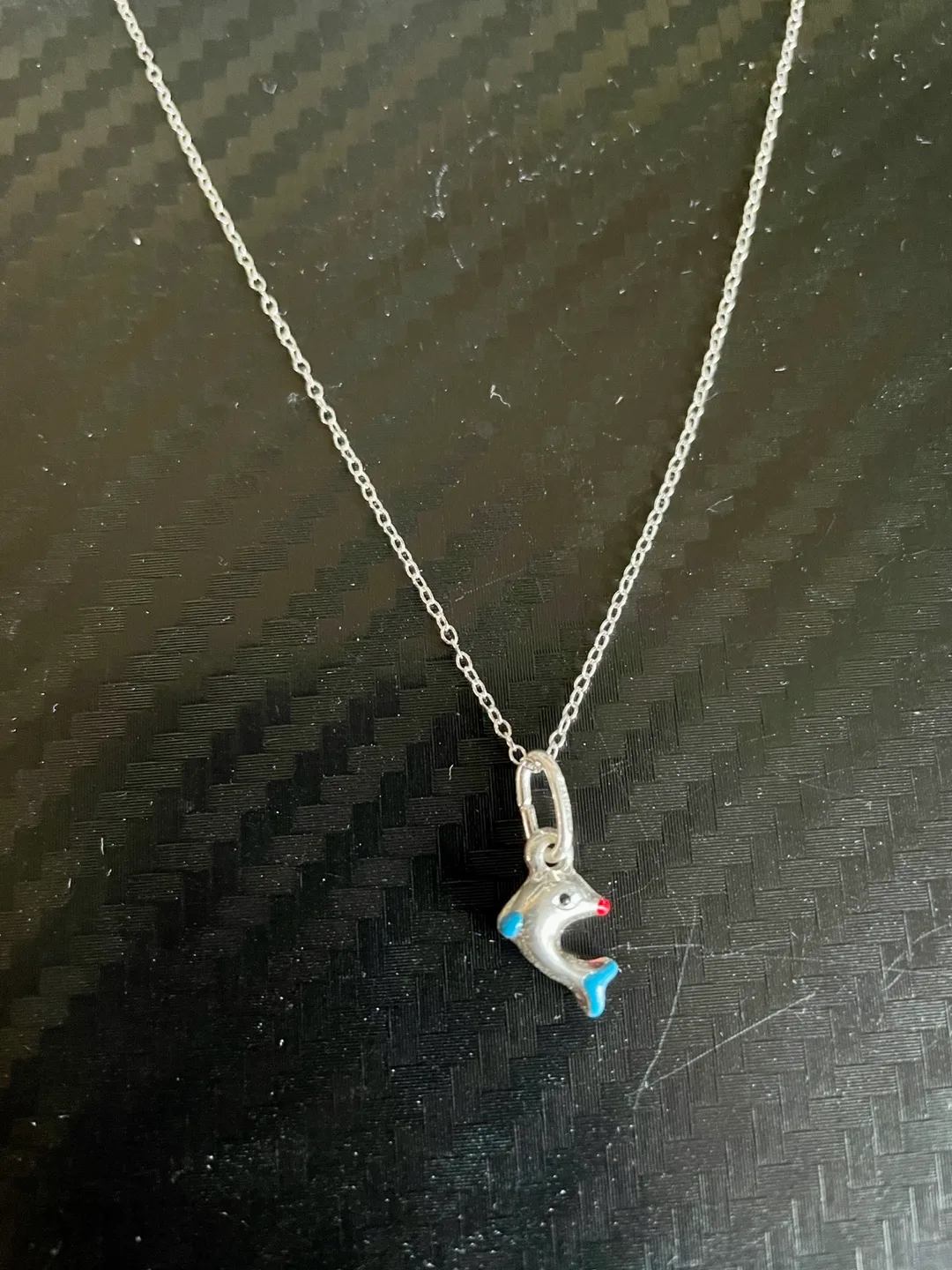 Sterling Silver Dolphin Charm Necklace image indicator(2)
