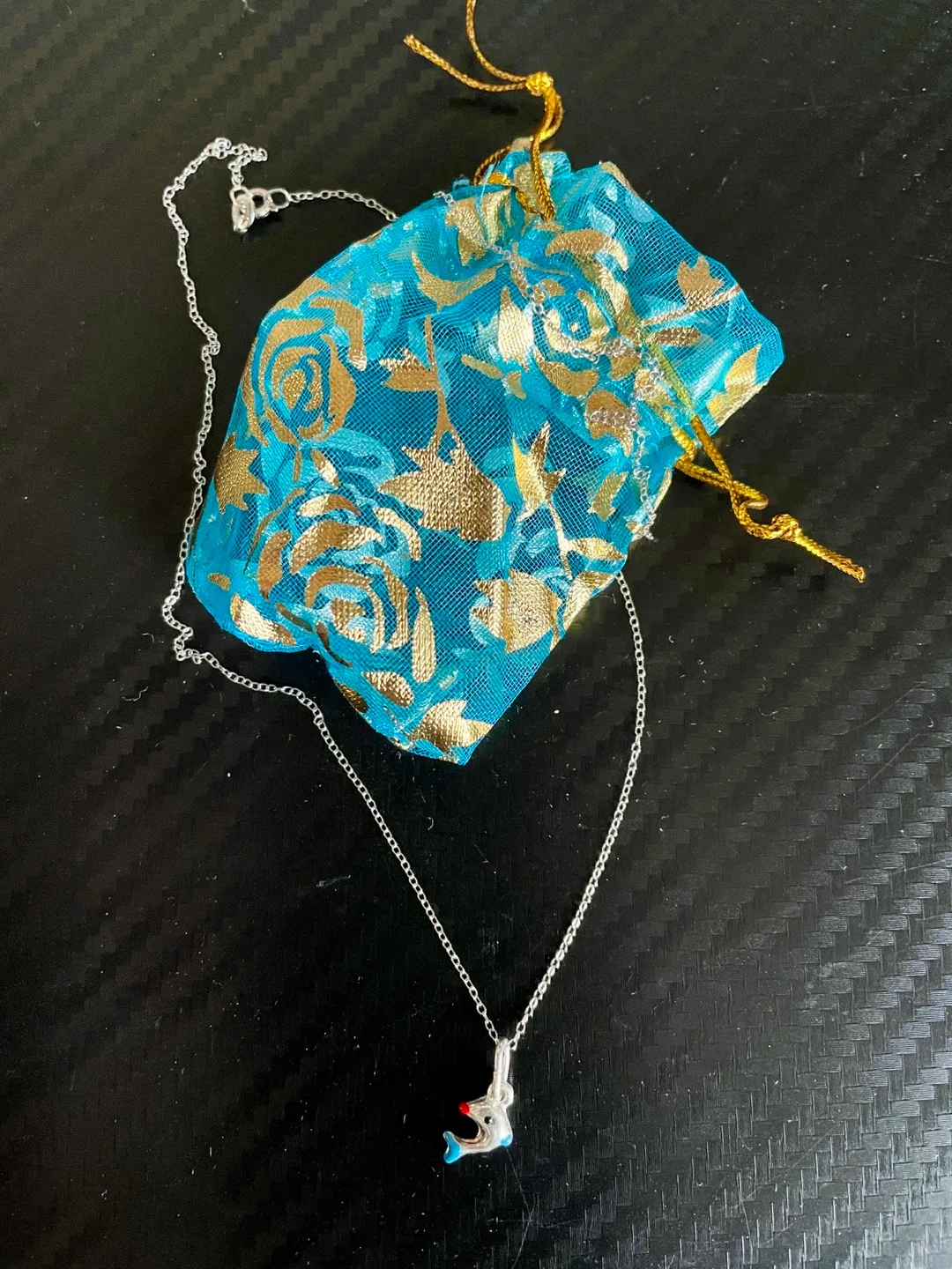 Sterling Silver Dolphin Charm Necklace image indicator(6)