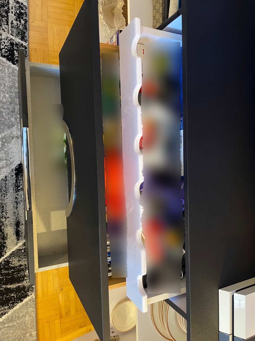 Modern Black TV Stand with Storage - photo 4