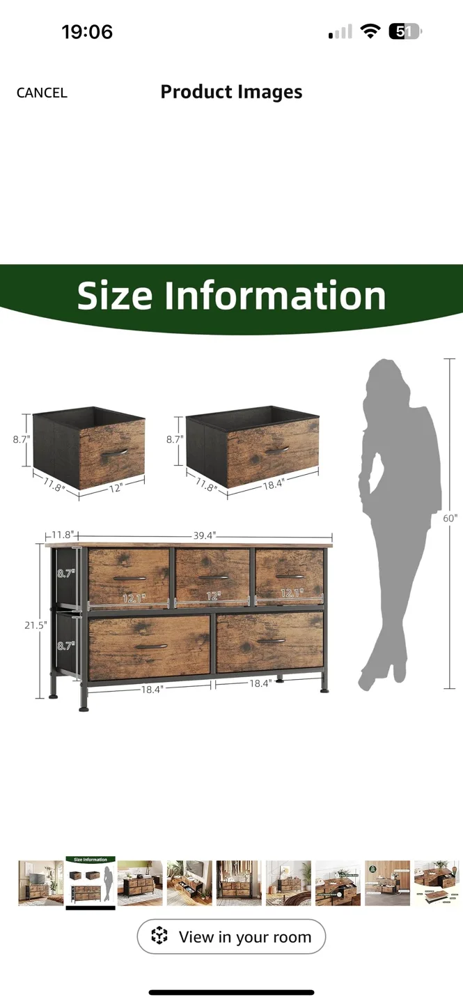 Rustic 5-Drawer Storage Organizer image indicator(3)