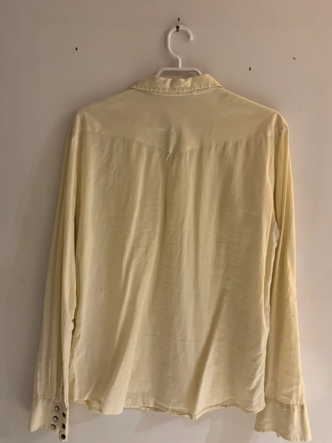 Salt Valley Western Pale Yellow Long Sleeve Shirt - Size L image indicator(3)