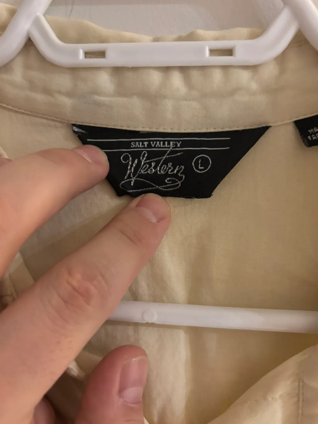 Salt Valley Western Pale Yellow Long Sleeve Shirt - Size L image indicator(2)