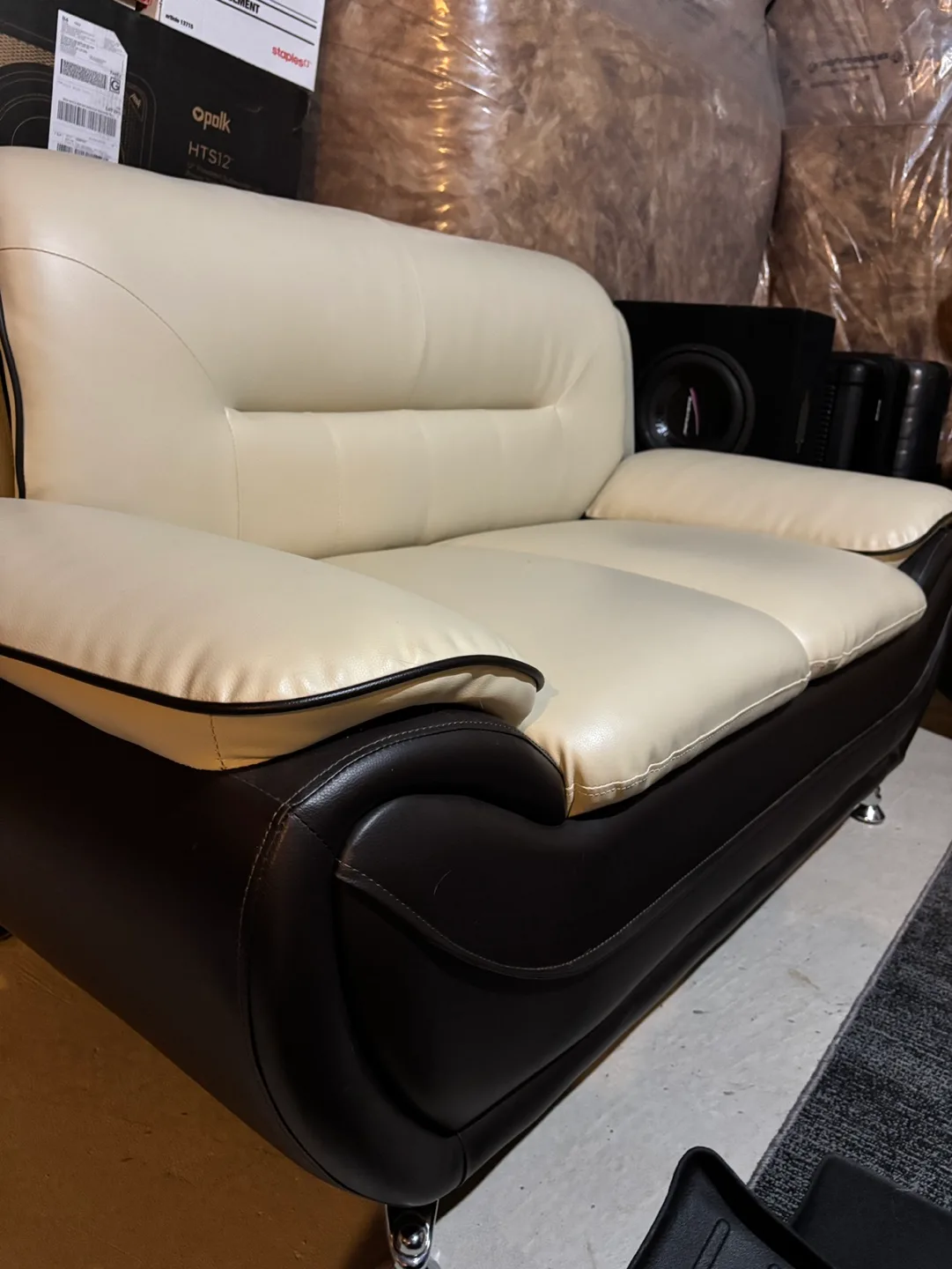 3 Piece Leatherette Loveseat and Sofa Set image indicator(2)