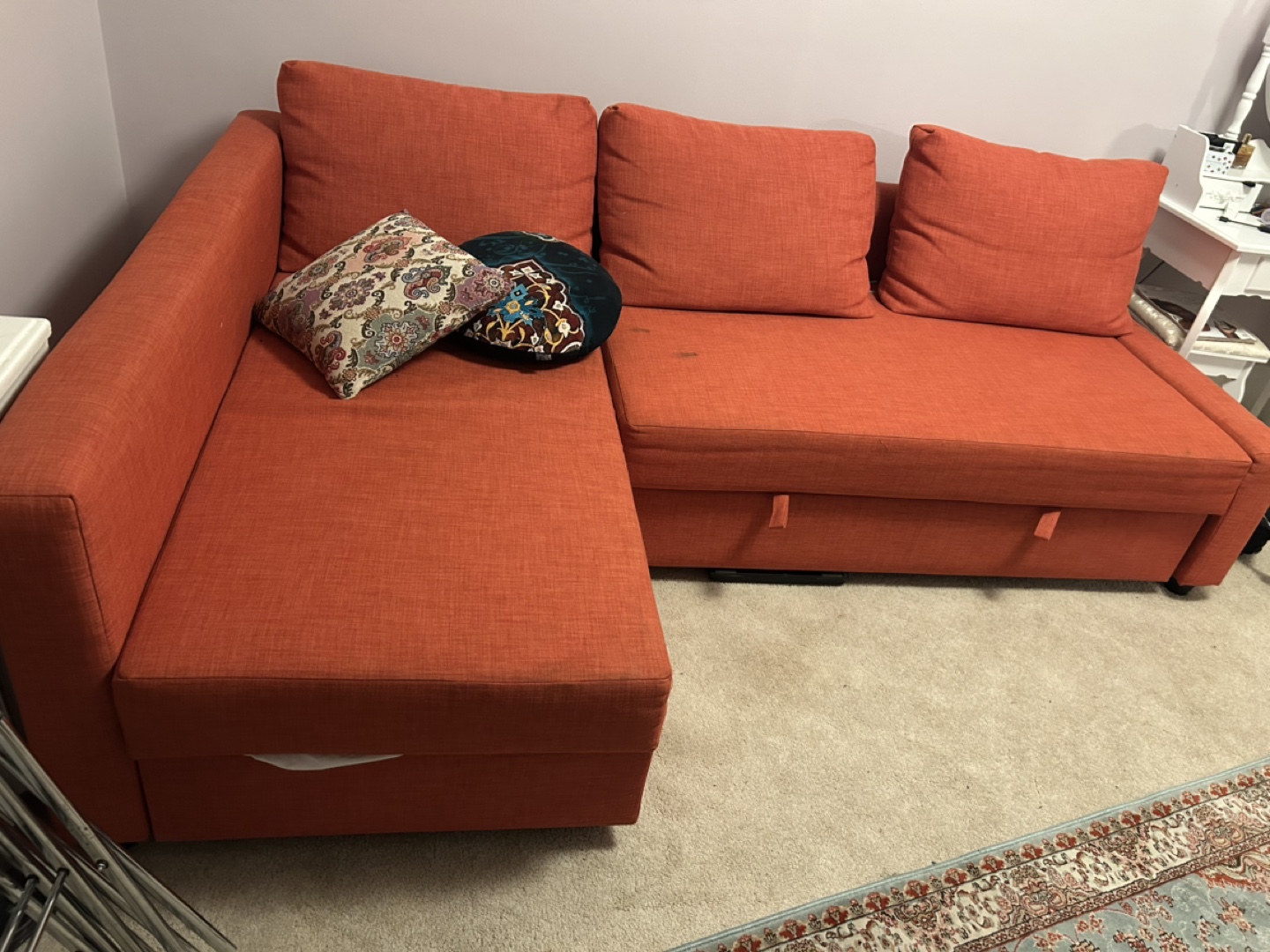 IKEA FRIHETEN Corner Sofa-Bed - Orange