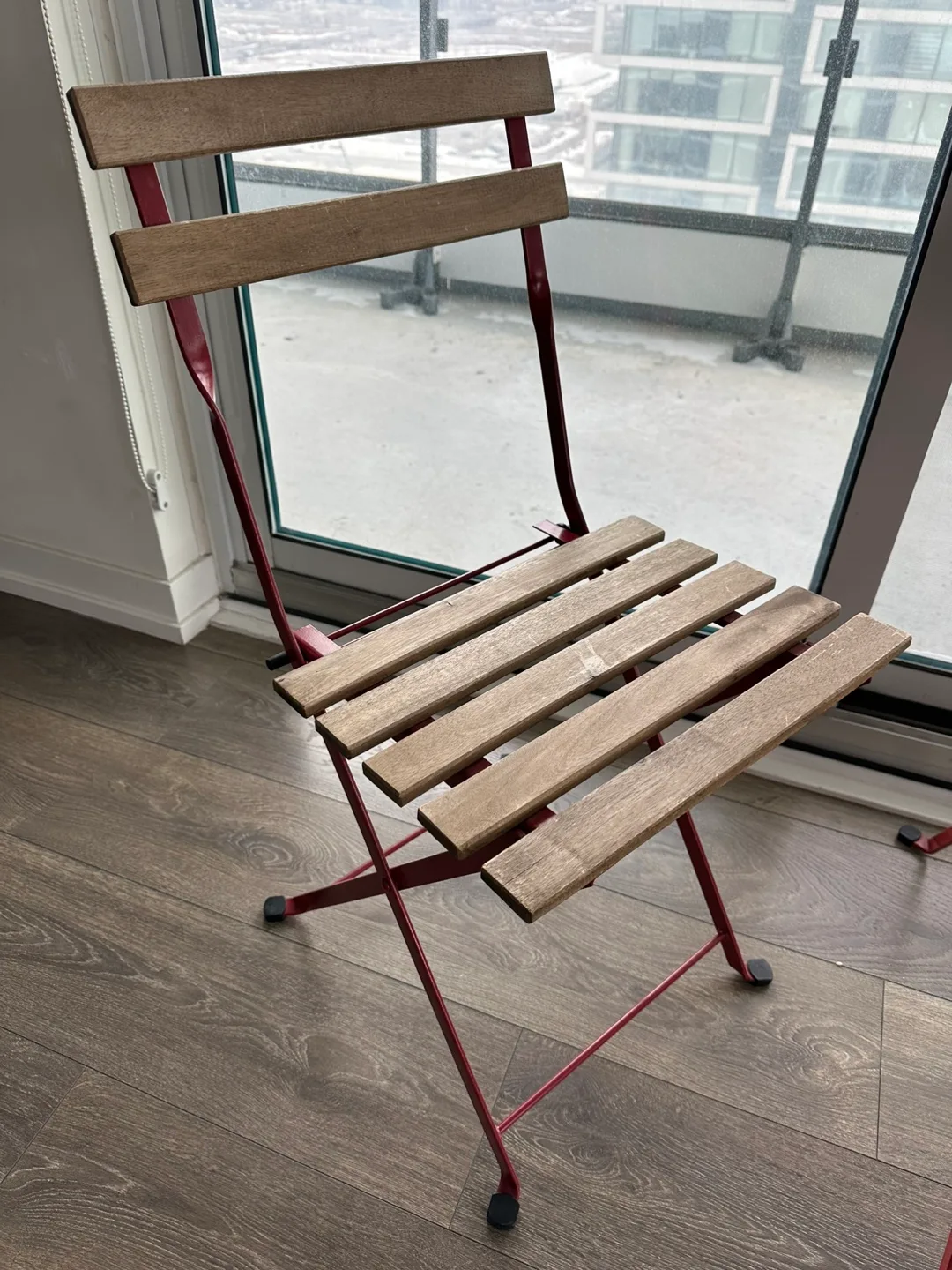 Red Metal Bistro Set - Table and Two Chairs image indicator(4)