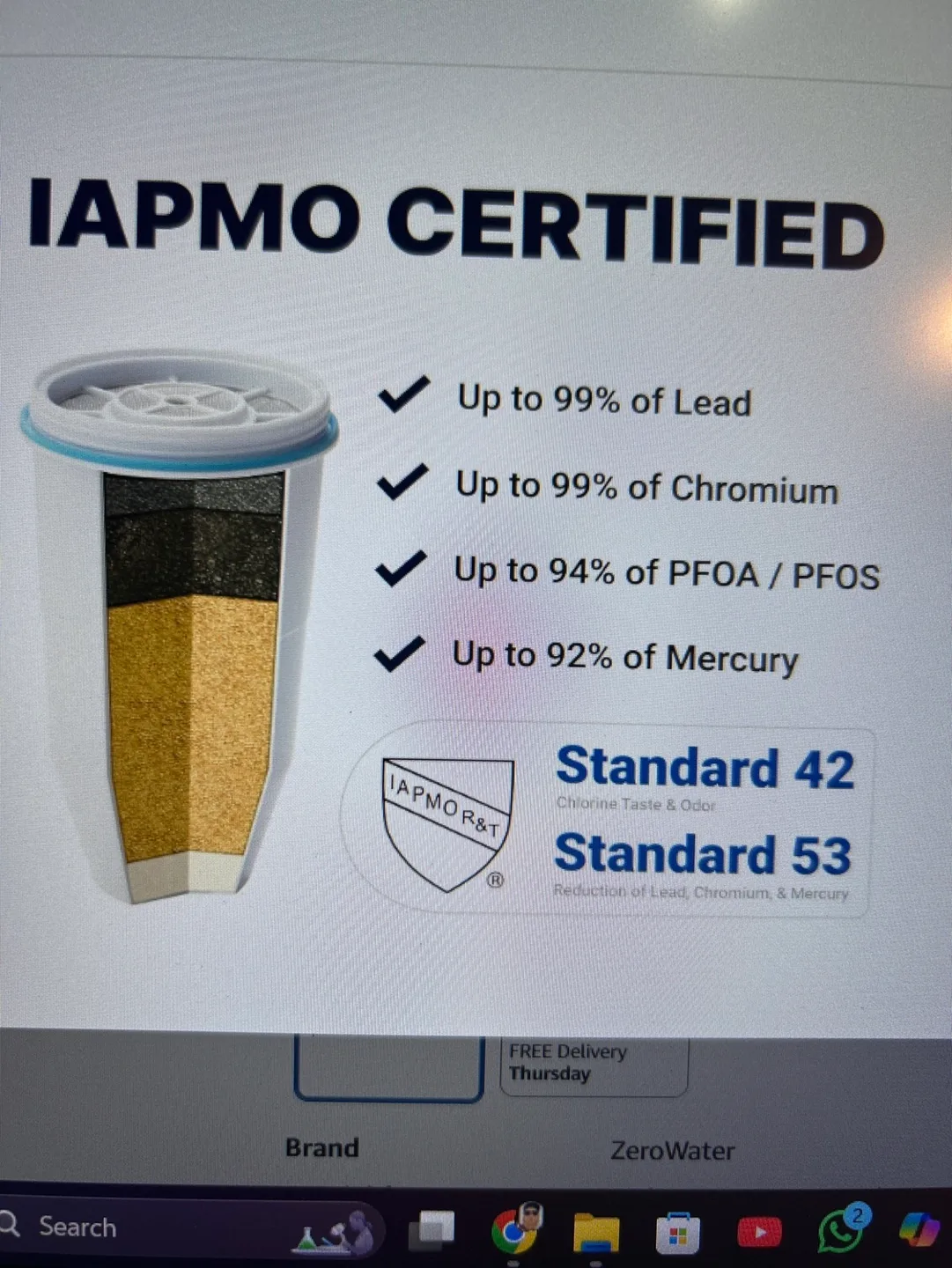 ZeroWater 23-Cup Water Filter Dispenser with 5-Stage Filtration image indicator(4)