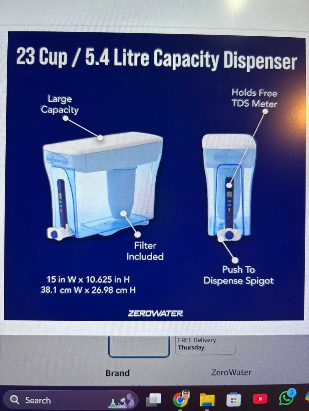 ZeroWater 23-Cup Water Filter Dispenser with 5-Stage Filtration image indicator(3)