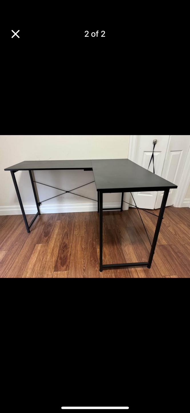 L-Shaped Computer Desk - Black - photo 2