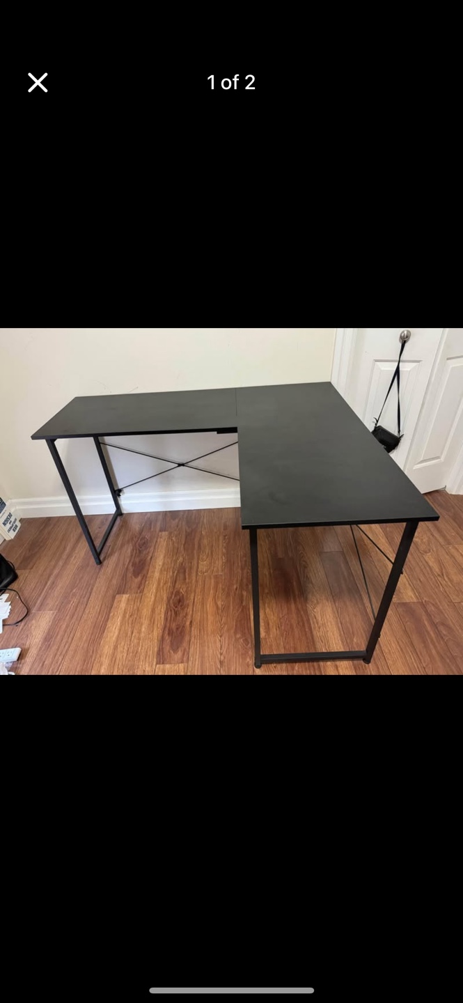 L-Shaped Computer Desk - Black