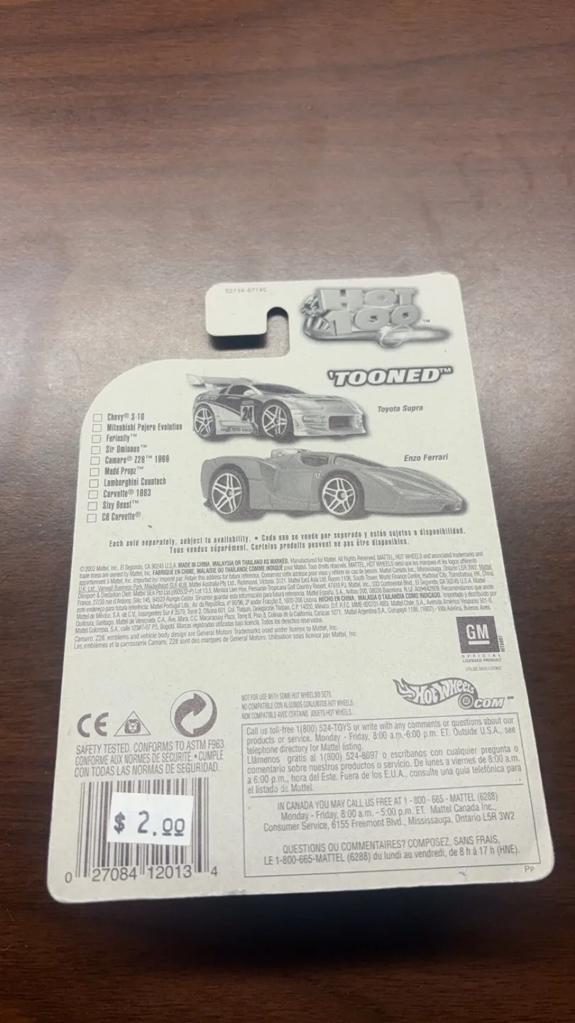 Hot Wheels 2004 Tooned 1969 Camaro Z28 image indicator(2)