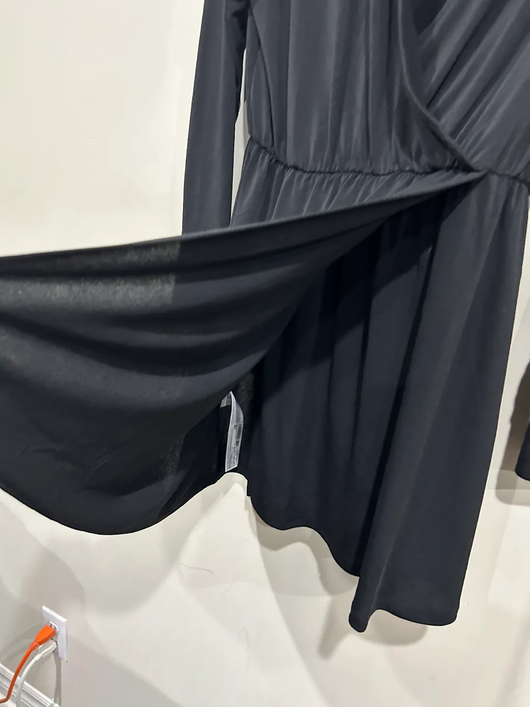 New mango wrap black mini dress size large image indicator(8)