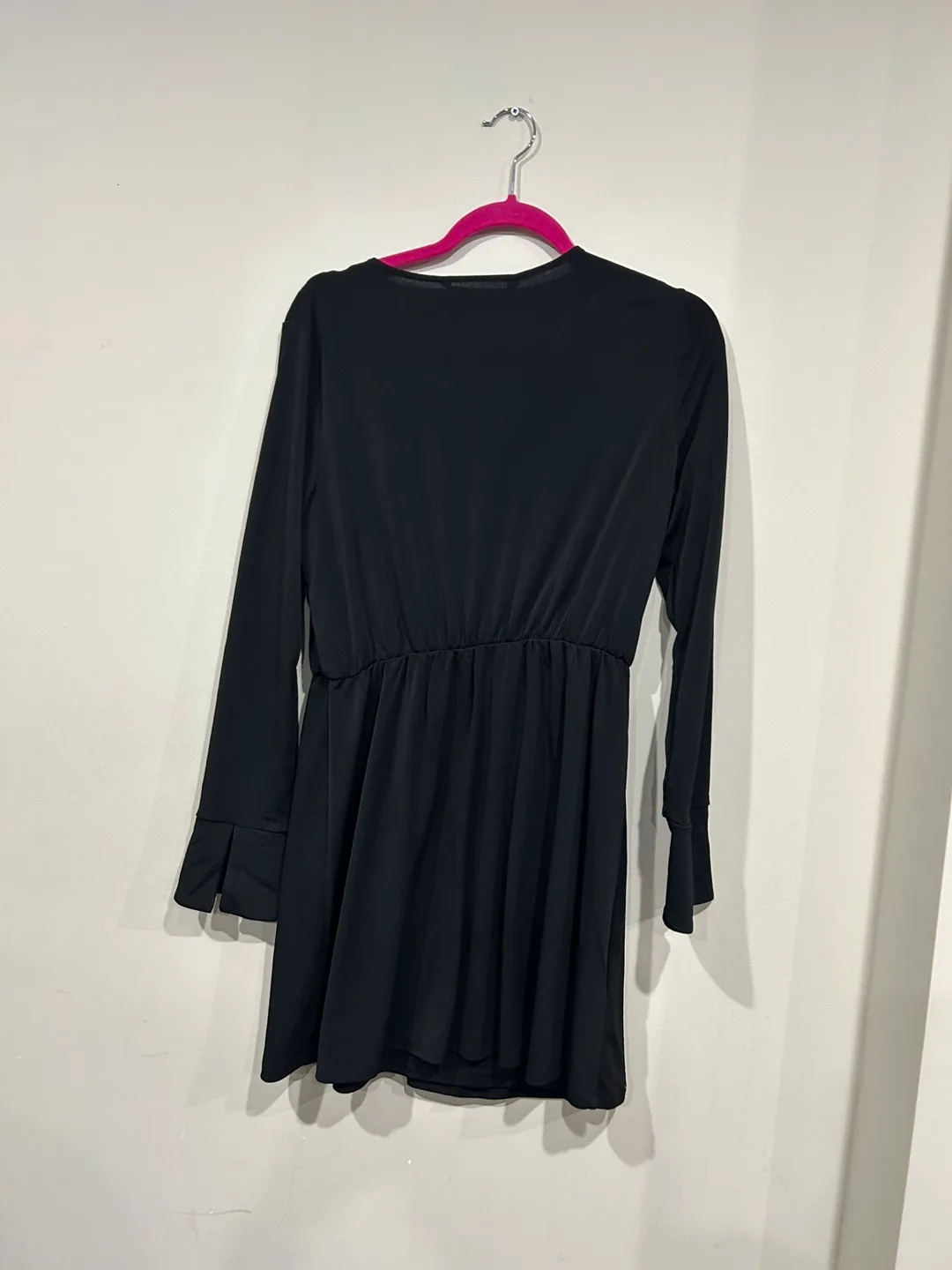 New mango wrap black mini dress size large image indicator(9)