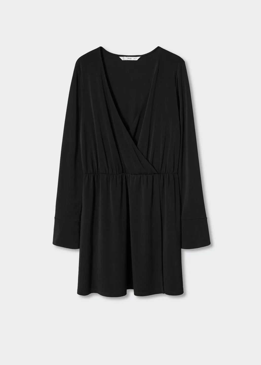 New mango wrap black mini dress size large image indicator(10)