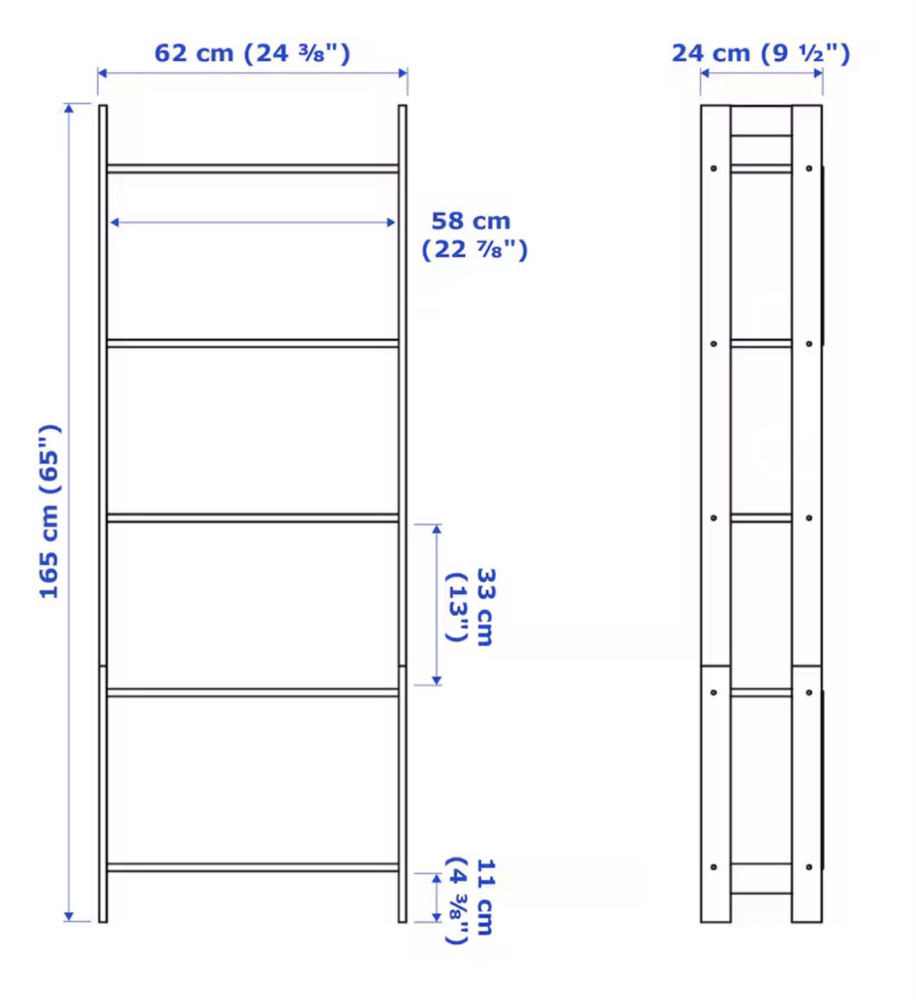 IKEA HEMNES 4-shelf bookcase - Black-brown