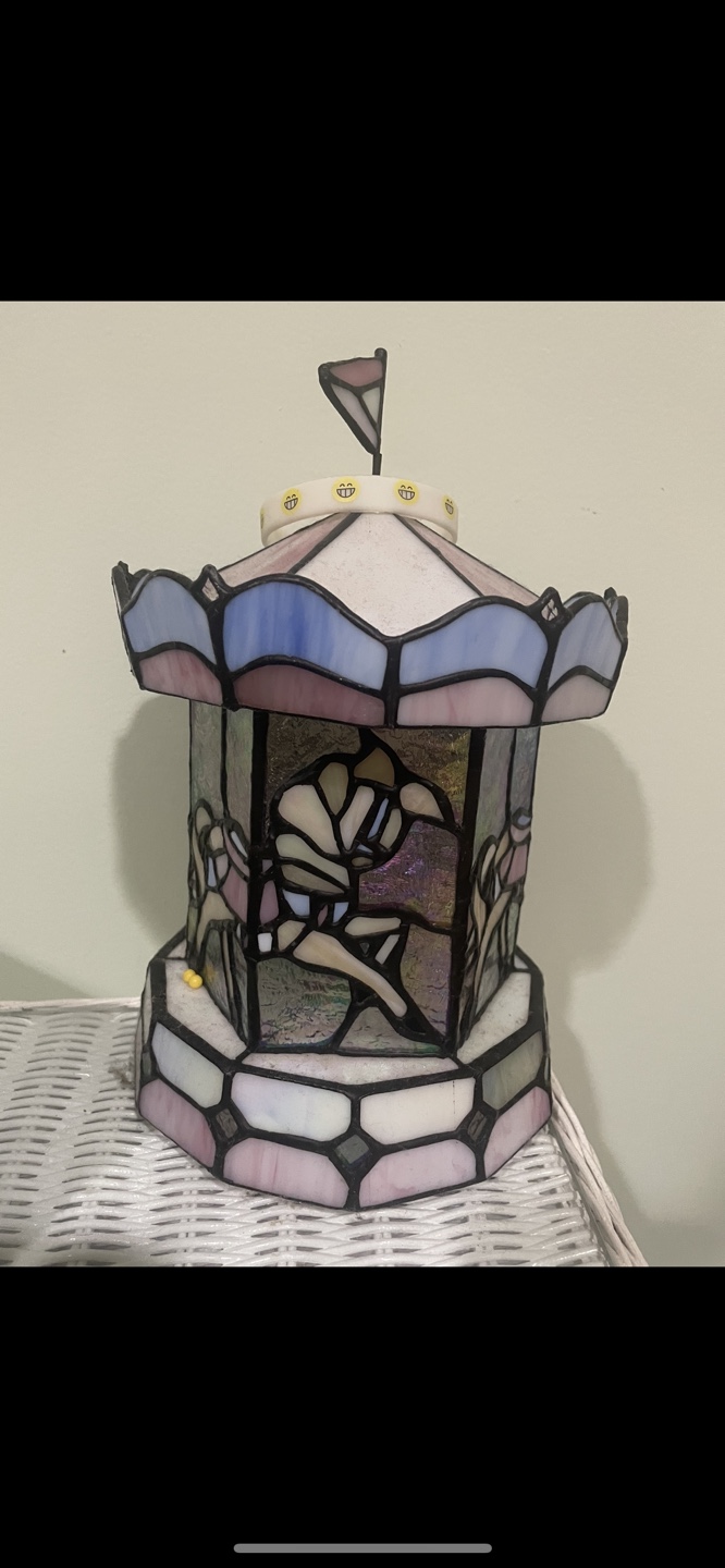 Tiffany Style Stained Glass Carousel Lamp