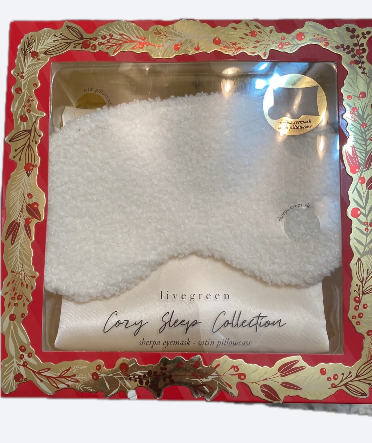 Livegreen Cozy Sherpa Eyemask & Satin Pillowcase thumbnail