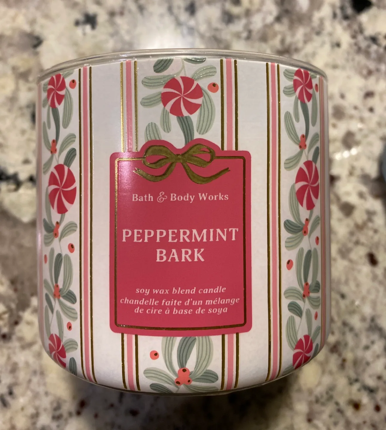 Bath & Body Works Peppermint Bark 3-Wick Candle thumbnail