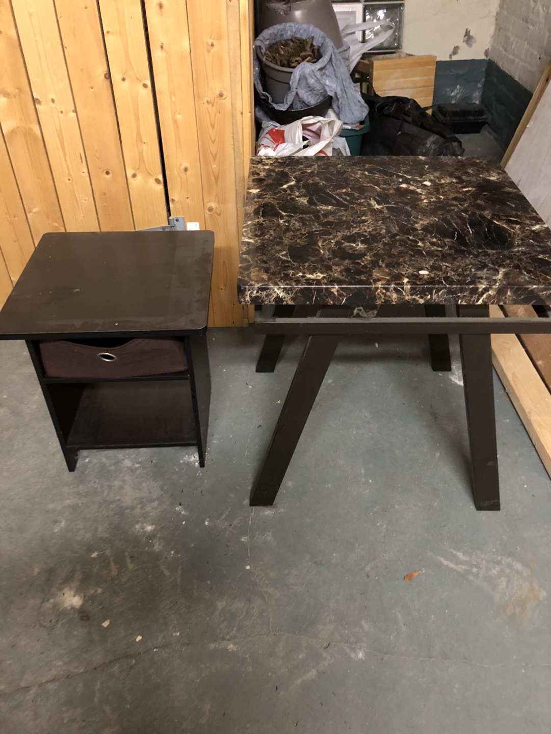 Faux marble side table and nightstand