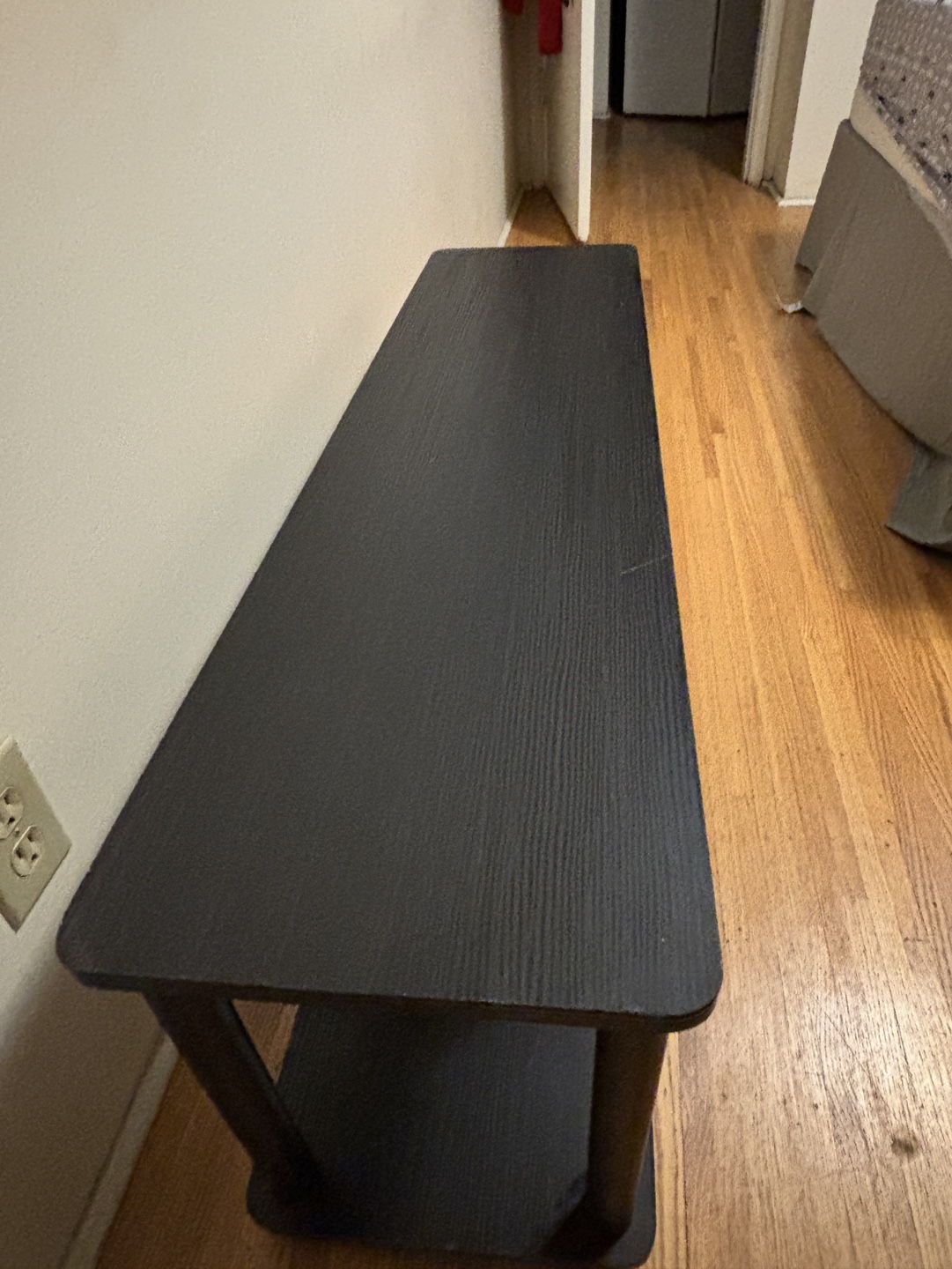 Black TV Stand with Two Shelves - photo 3