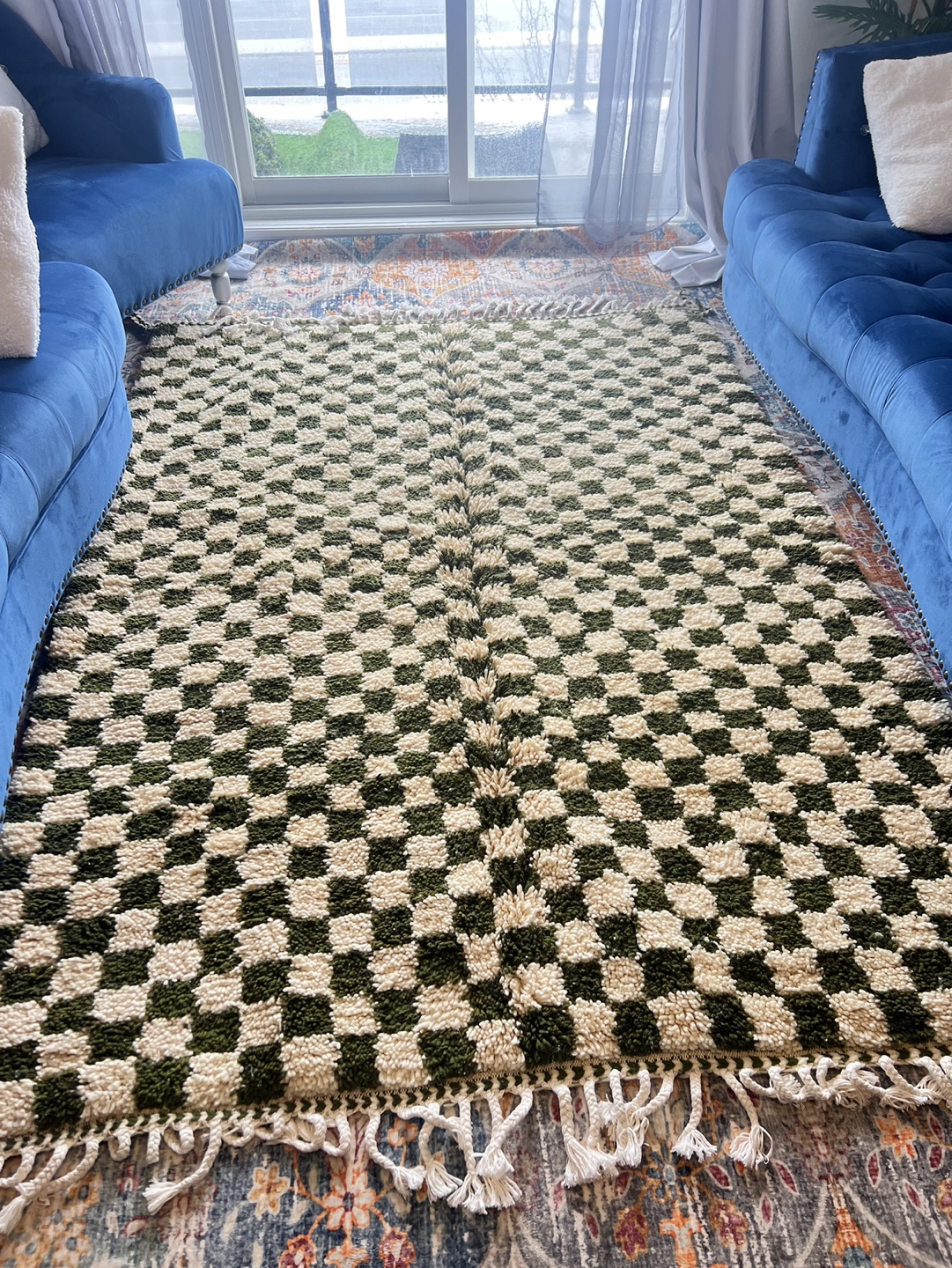 Rug Green and Cream