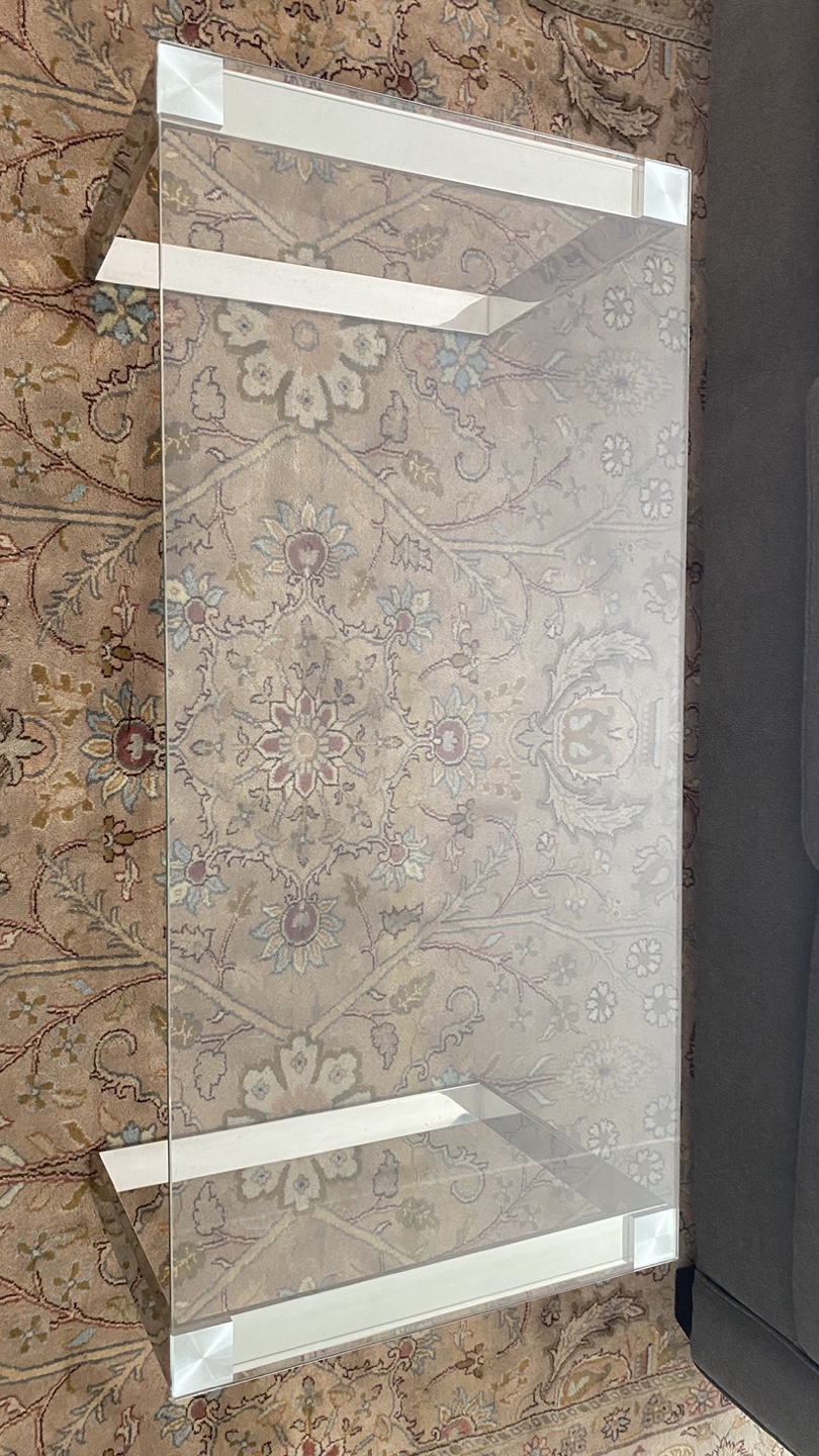 Modern Glass Coffee Table with Chrome Legs - photo 3