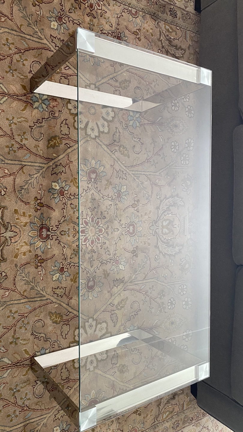Modern Glass Coffee Table with Chrome Legs - photo 2