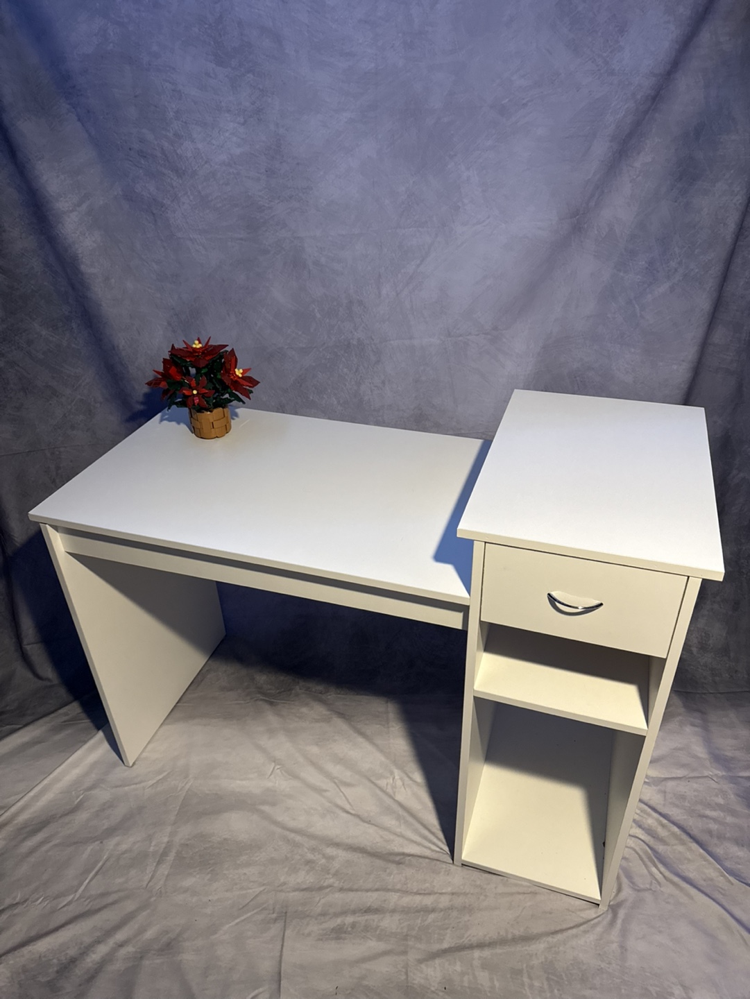 *Free Delivery* White Computer Desk with Drawer and Shelves - photo 4