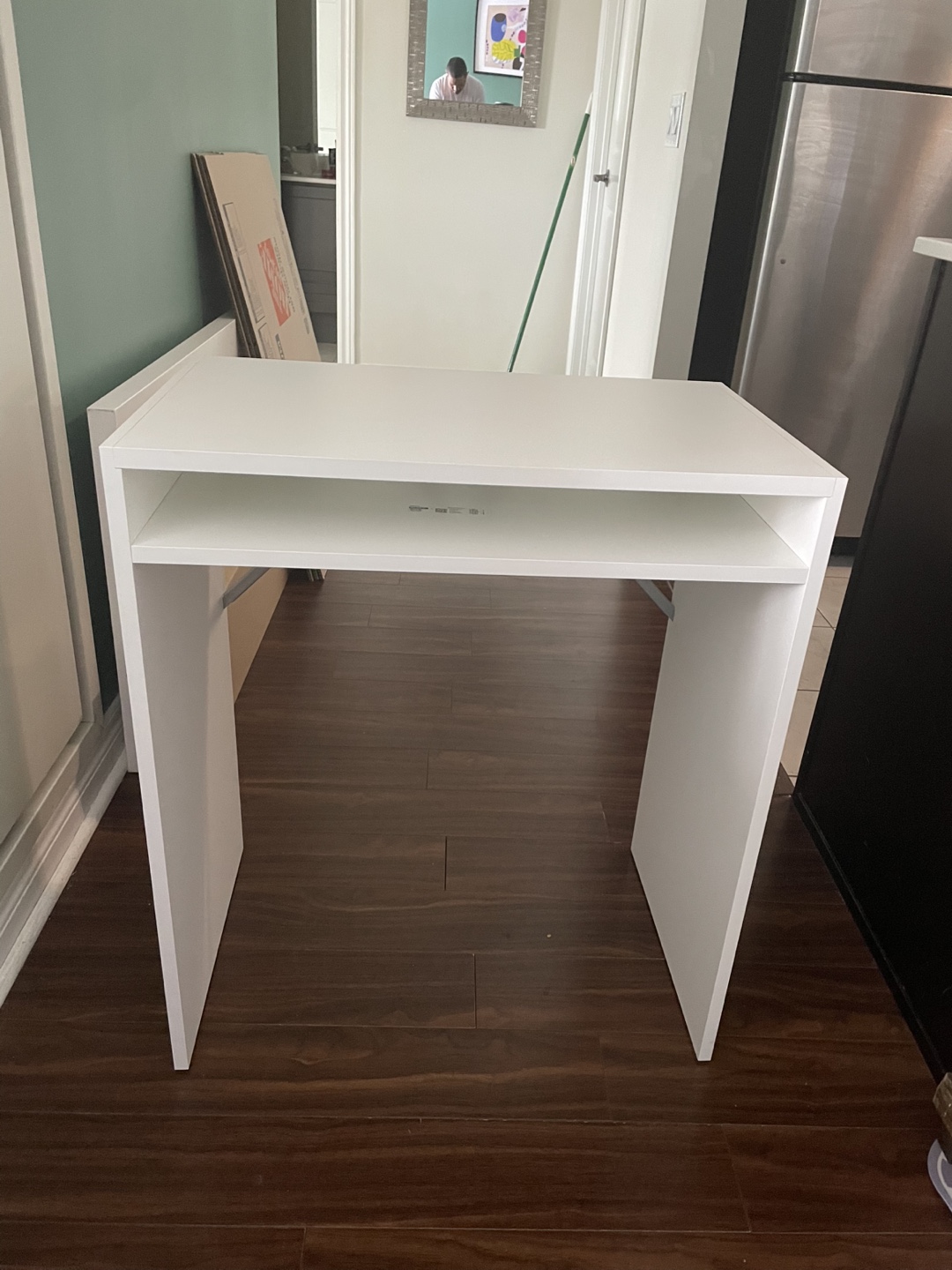 White Small Desk Disassembled