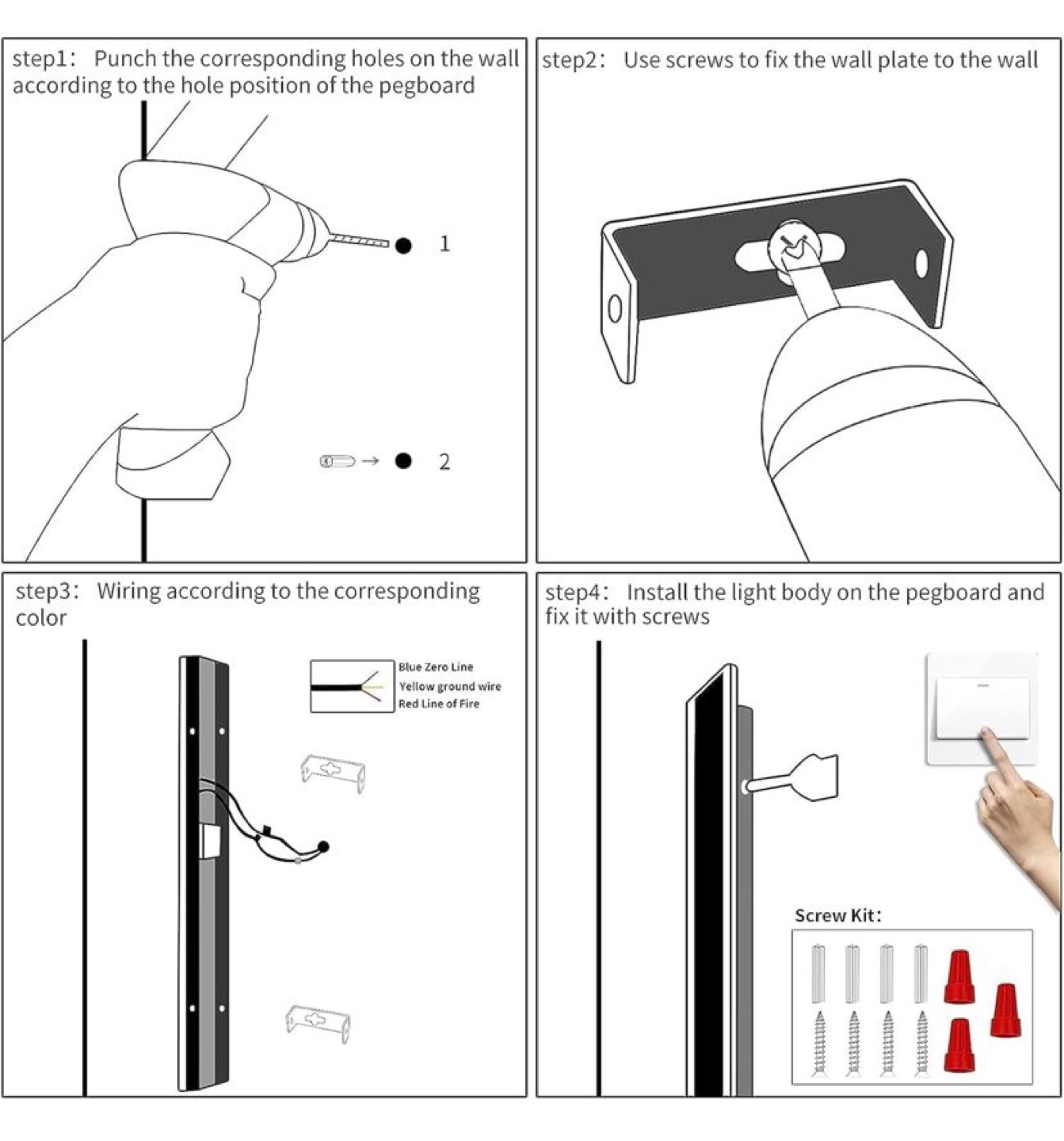 Modern LED Outdoor Wall Light Fixture - Black - photo 2