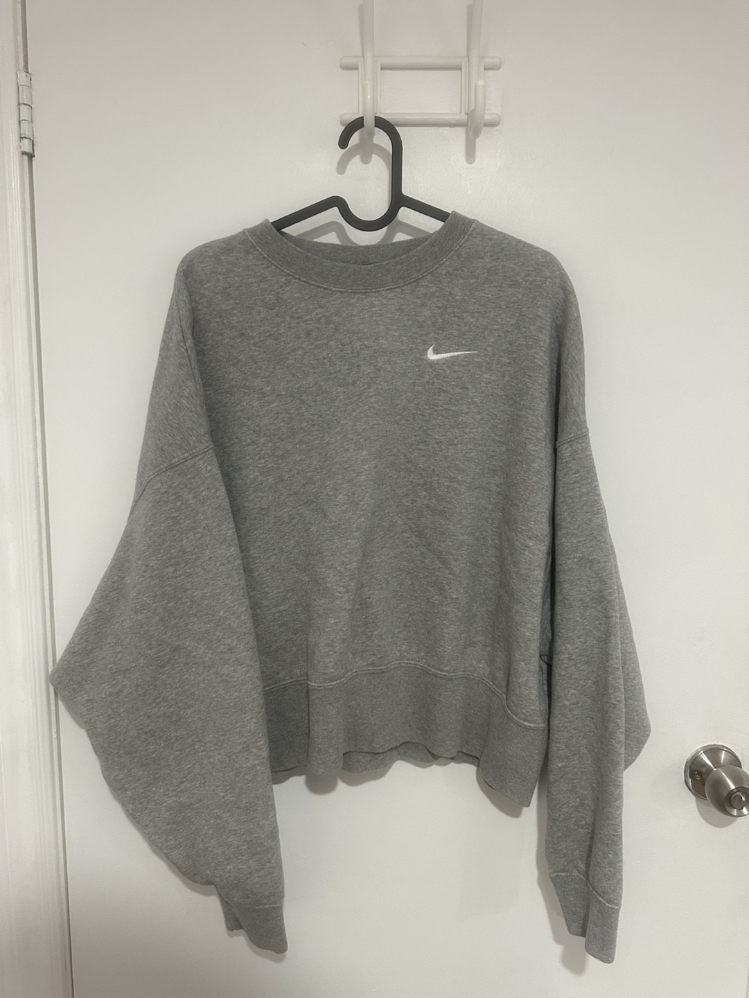Nike Grey Cropped Crewneck Sweatshirt