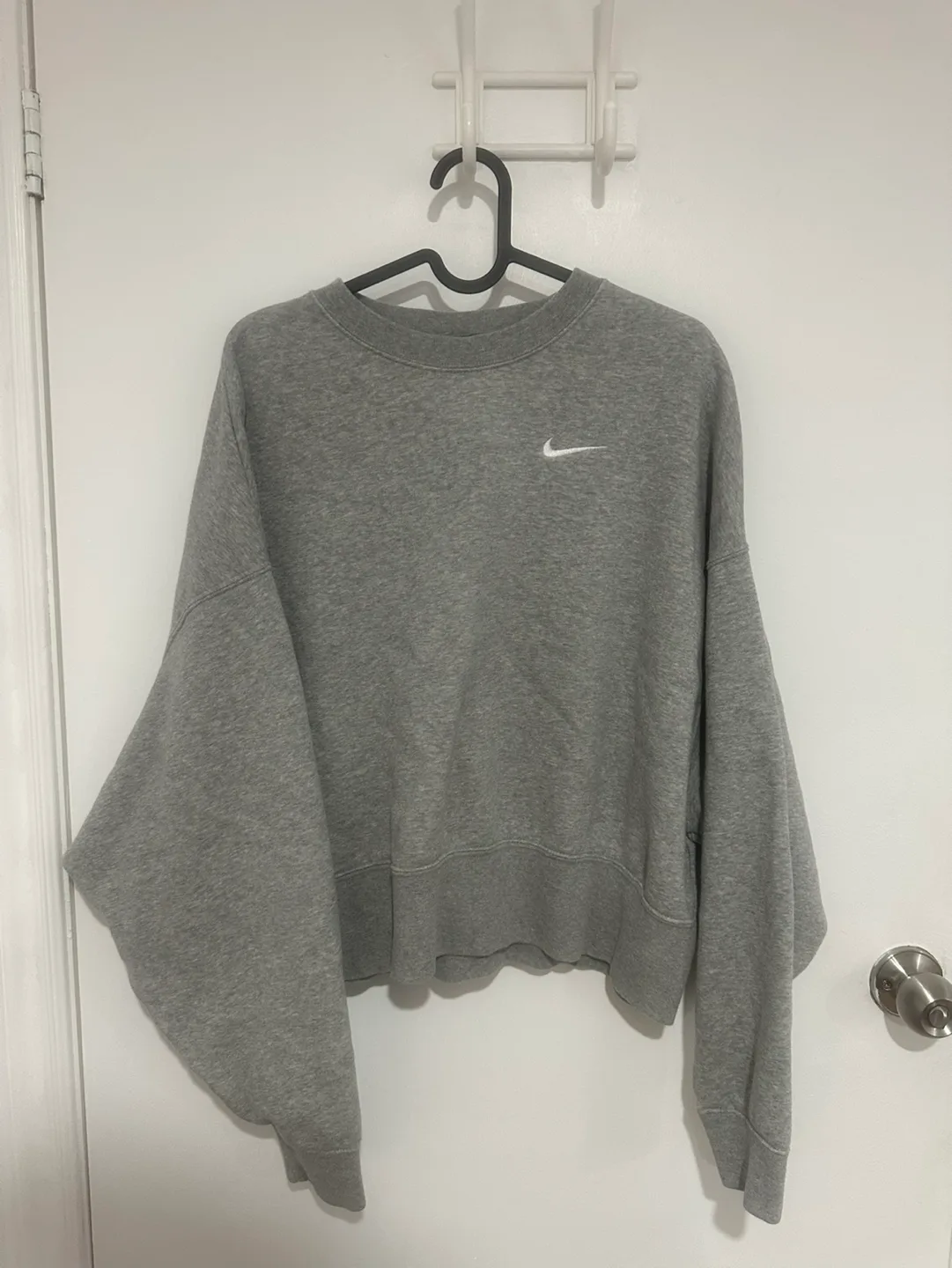 Nike Grey Cropped Crewneck Sweatshirt