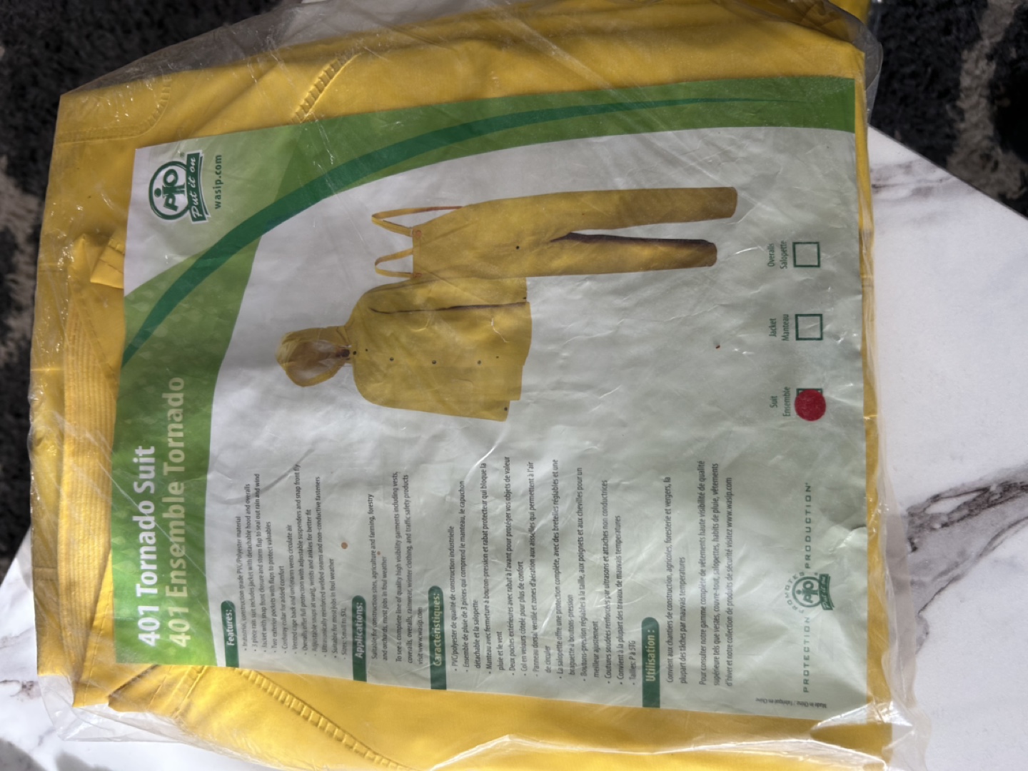 Wasip 401 Tornado Long Yellow Raincoat - Size XL - photo 4