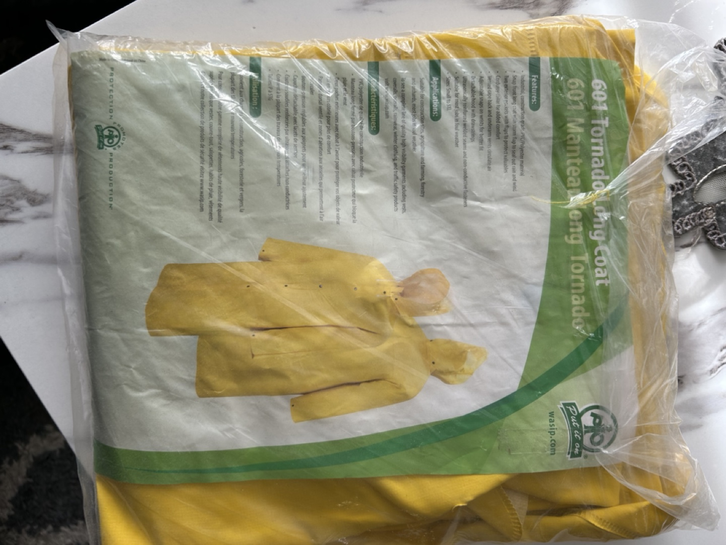 Wasip 401 Tornado Long Yellow Raincoat - Size XL