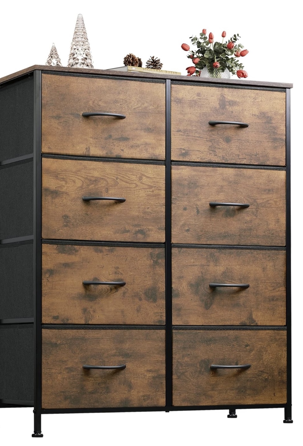 Rustic 8-Drawer Chest - Industrial Style Storage