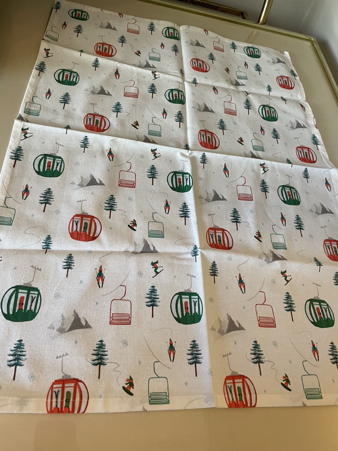Ski Gondolas Tea Towel NEW