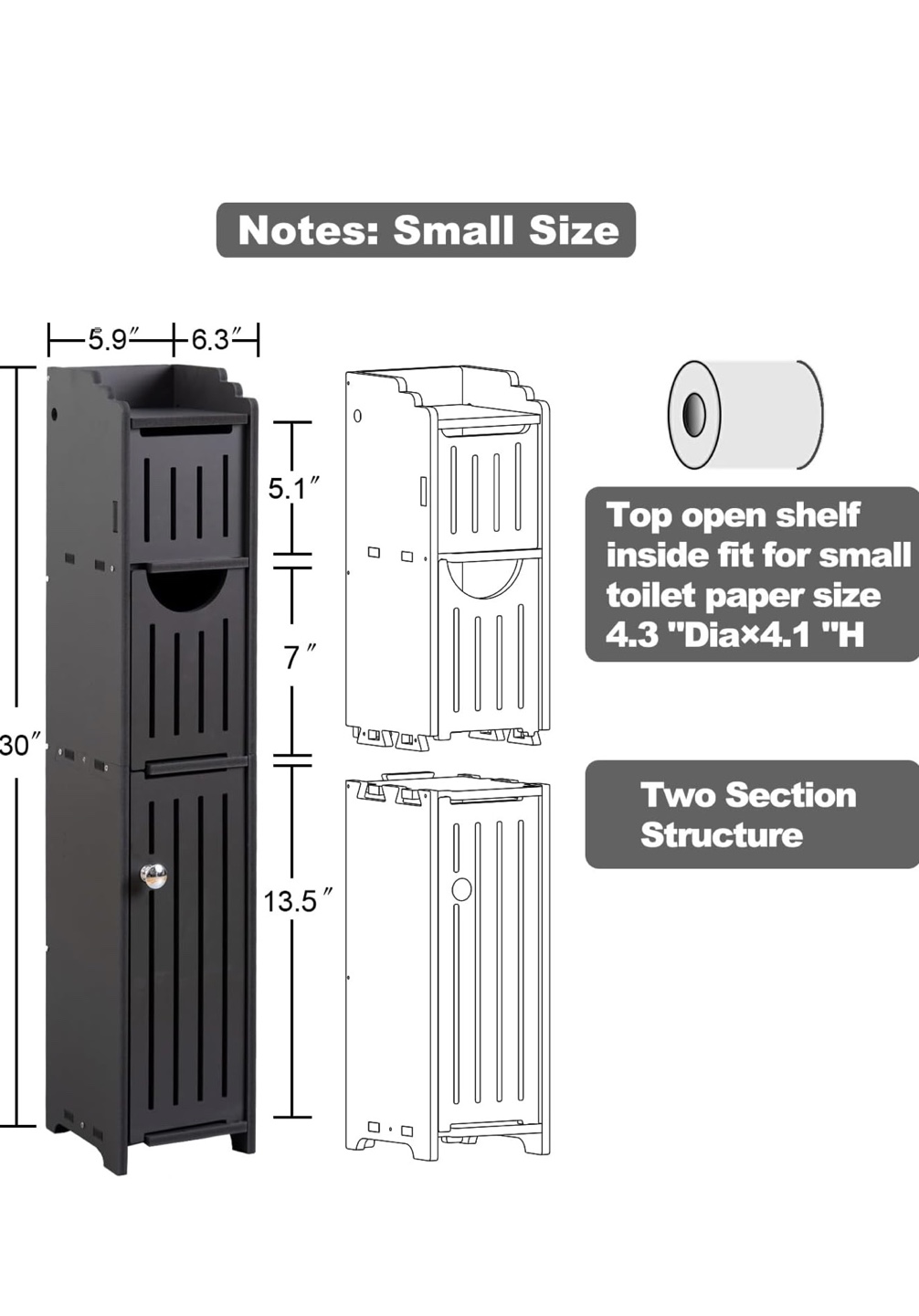 Slim Bathroom Storage Cabinet - photo 2