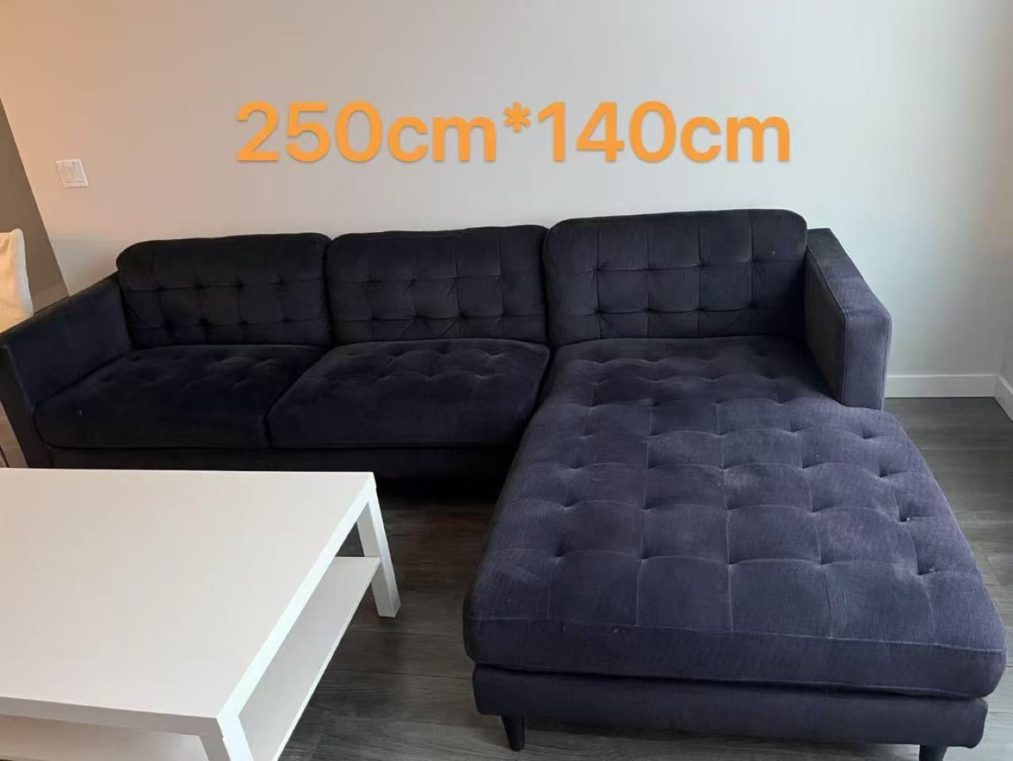 Dark Grey L-Shaped Sectional Sofa