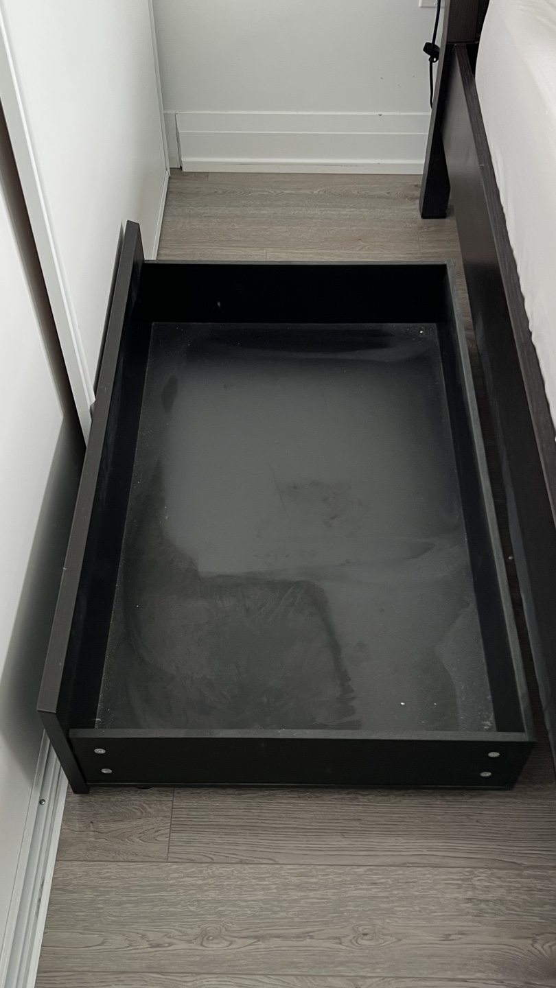 Black Under Bed Storage Drawer on Wheels