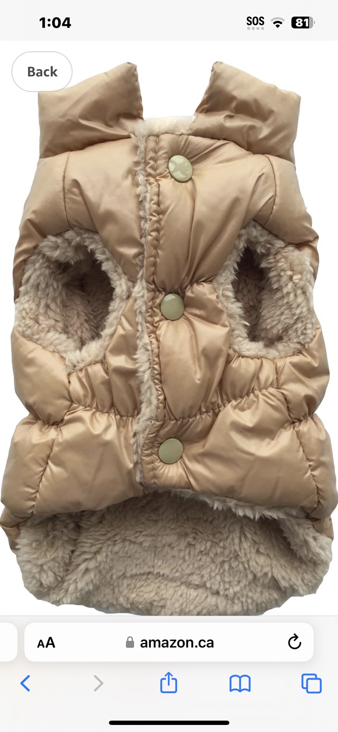 Adorable Dog Puffer Vest - Champagne - photo 2