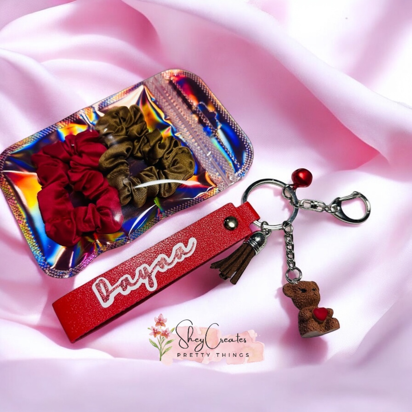 Personalized Keychain & Scrunchie Set