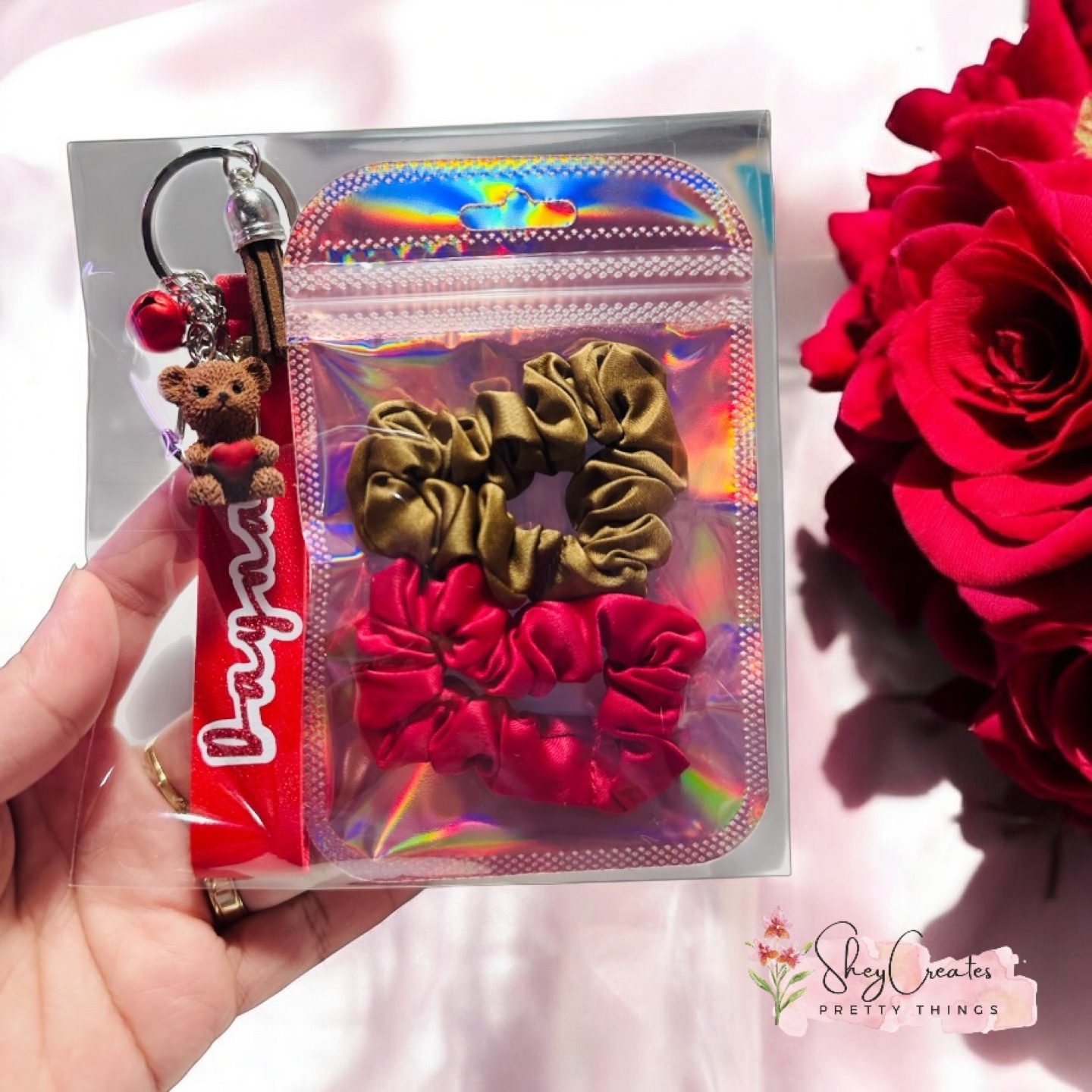 Personalized Keychain & Scrunchie Set - photo 2