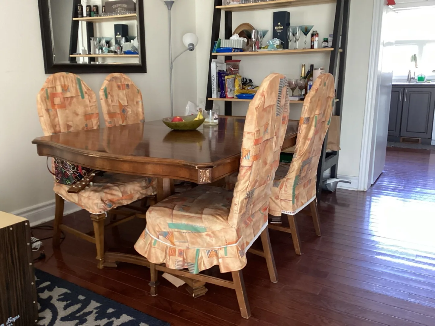 Vintage Wood Dining Table Set image indicator(2)