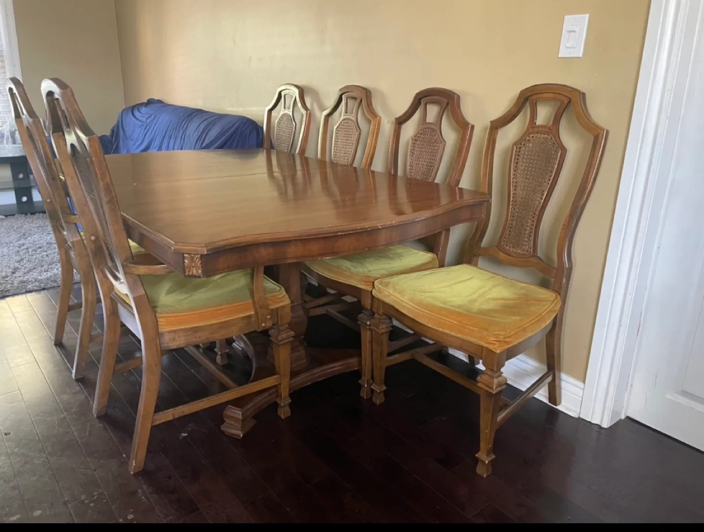 Vintage Wood Dining Table Set image indicator(4)